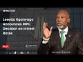 South African Reserve Bank Governor Lesetja Kganyago Announces MPC Decision on Intrest Rates