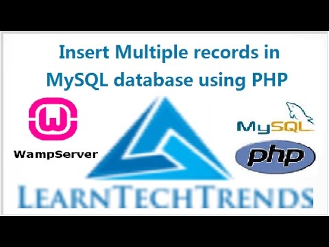 mysql_db_query  Update  Insert Multiple data in MySQL database using PHP and Wamp server for beginners