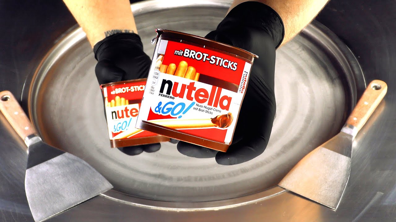 ASMR Nutella GO Ice Cream Rolls Satisfying Ear To Ear Tingles 