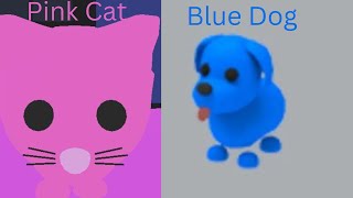 OMG I GOT A BLUE DOG AND PINK CAT IN ADOPT ME!