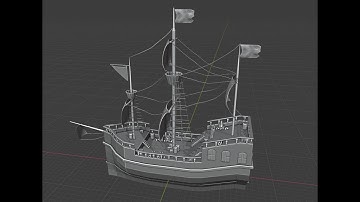 3D Tutorial Pirate Ship Low Poly Part 1 (Blender 2.9)