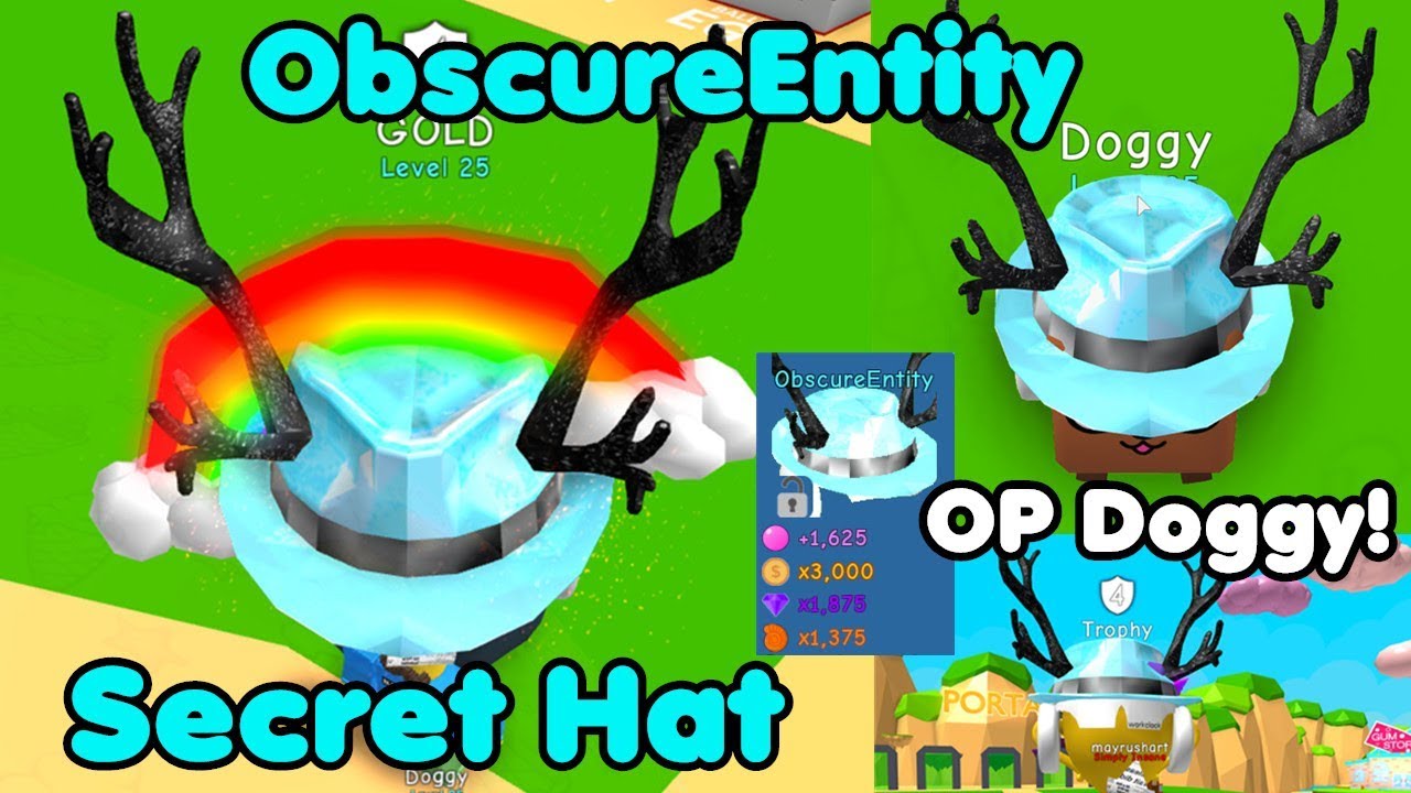 Got New Secret Hat Obscureentity Best Hat In Game Bubble Gum Simulator Youtube - roblox hat bubblegum simulator