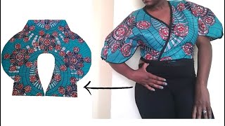 DIY Butterfly Wrap Top / Easy Blouse / Crop top Tutorial / Sewing for Beginner