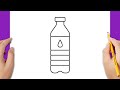 How to draw a water bottle step by step