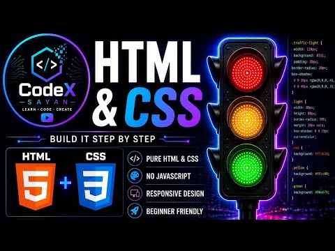 Designing a traffic signal using HTML and CSS 💻