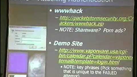 DEF CON 11 Hacking Conference Presentation By David Rhoades - Hacking Web Apps - Video