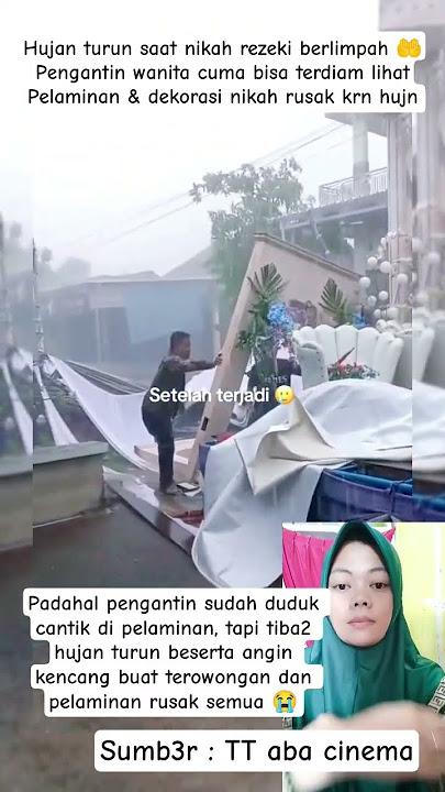 PENGANTIN WANITA SUDAH DUDUK TAPI TIBA2 HUJAN TURUN #pernikahan #wedding #videoviral