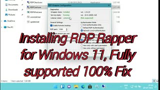 Installing RDP Wrapper for Windows 11, fixing issue in Rdp Wrapper 21H2