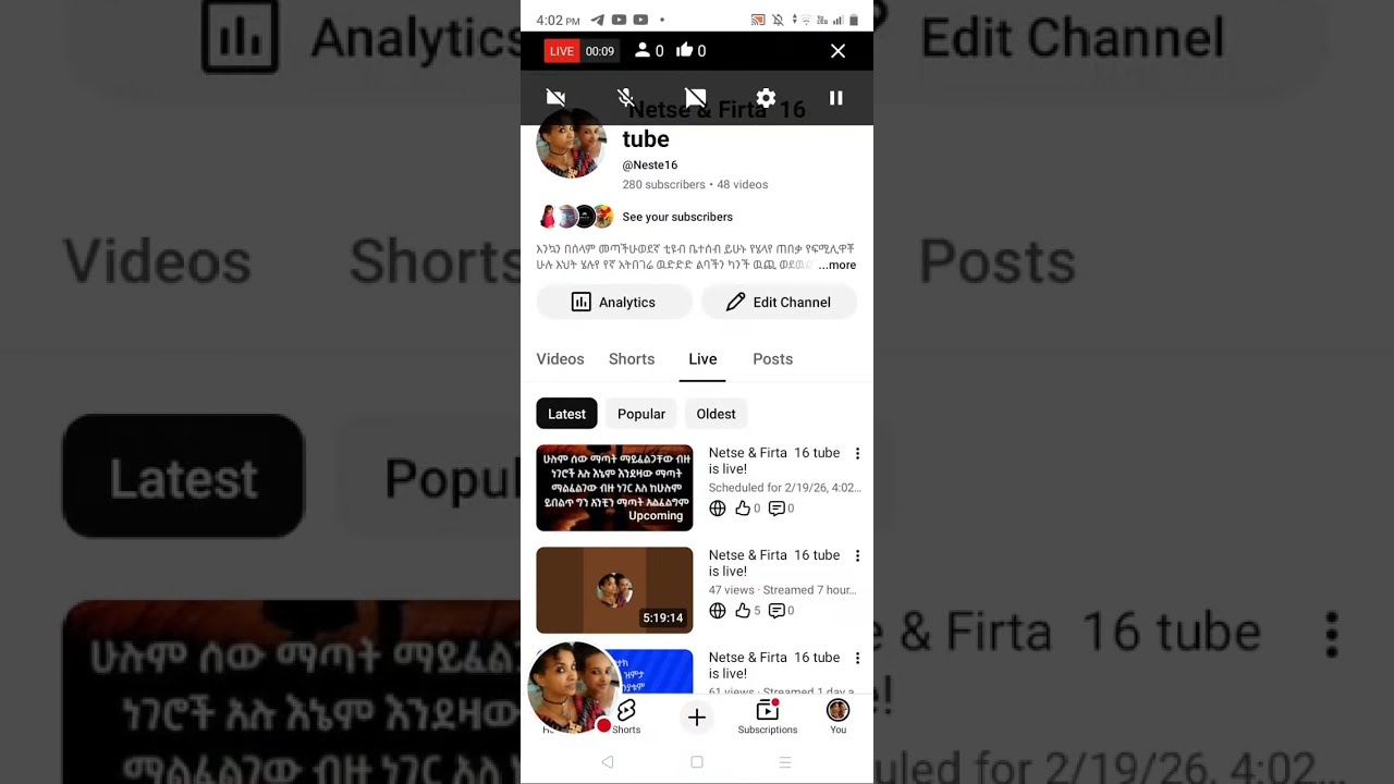 Netse & Firta  16 tube is live!