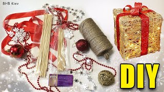 Святящийся новогодний подарок под елку своими руками / DIY Christmas sparkle box. CHRISTMAS DECOR.