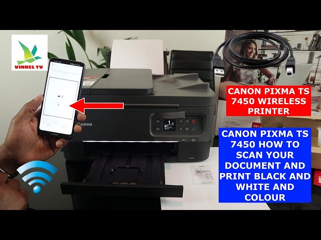 CANON PIXMA TS 7450 HOW TO SCAN YOUR DOCUMENT AND PRINT BLACK AND WHITE AND  COLOUR - YouTube