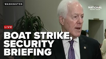 STAKEOUT CAMERA: Lawmakers react to briefing on boat strikes, other security concerns