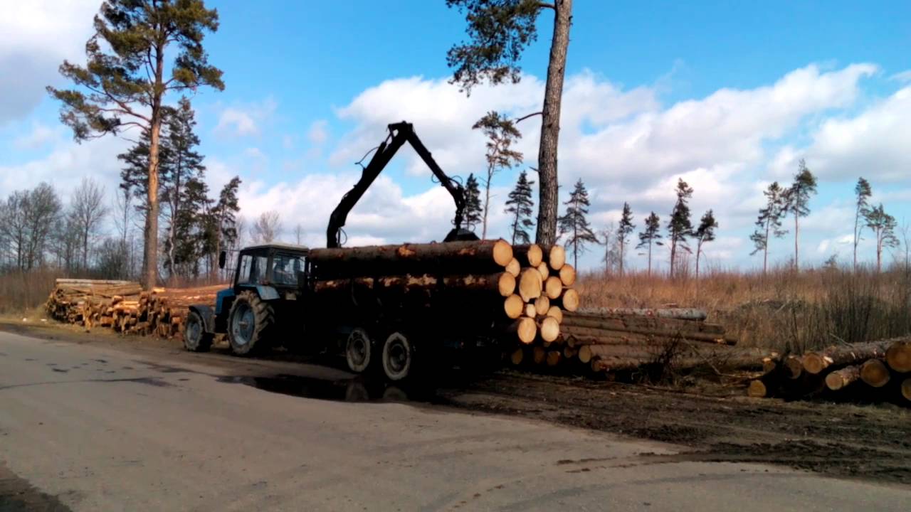 Погрузка бревен МПТ 461 - YouTube