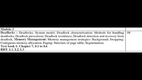 18CS43/17CS64 [OS]-Module 3(Part 4 -)Deadlock Detection and Recovery from Deadlock