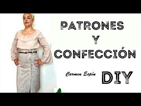 Falda midi abierta en el lado:diy - YouTube