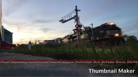 Fast Norfolk Southern train roars through Mid Rivers Mall Drive