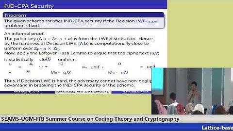 SEAMS-UGM-ITB Summer Course on Coding Theory and Cryptography - Day 7 (session 2)