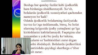 Bolalarni Saxnalashtirish Ijodiy Faoliyatga Orgatish