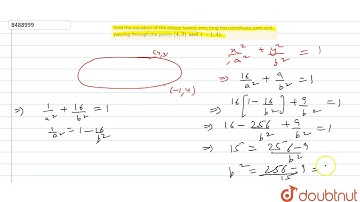 Find the equation of the ellipse having axes long the coordinate axes and passing through