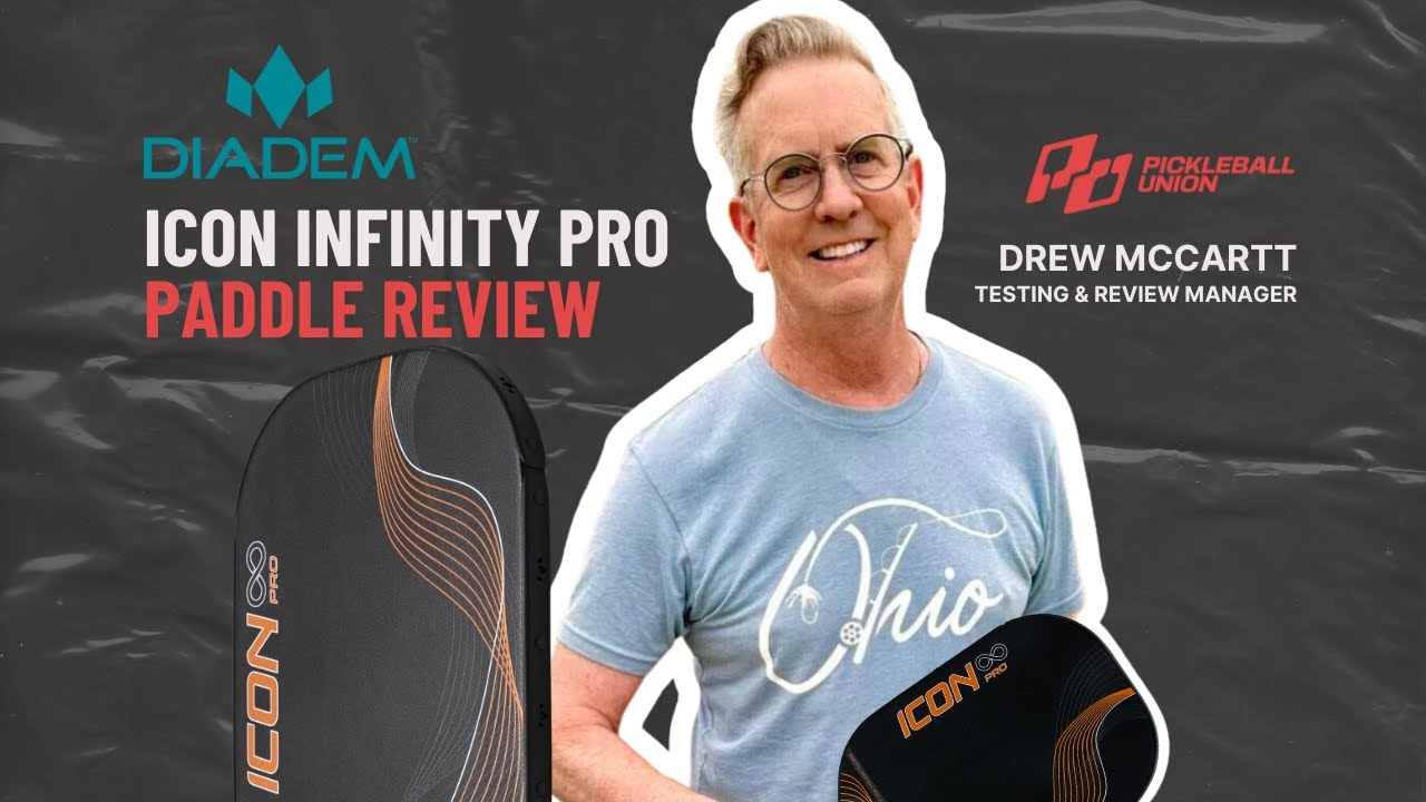 Diadem Icon Infinity Pro Pickleball-Paddel – USAPA-genehmigt, Doppelschaumkern, Kohlefaser, 231g, Austauschbarer Kantenschutz