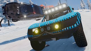 GIANT Ski Slope Downhill Races & Crashes! - BeamNG MP Car Hunt screenshot 5