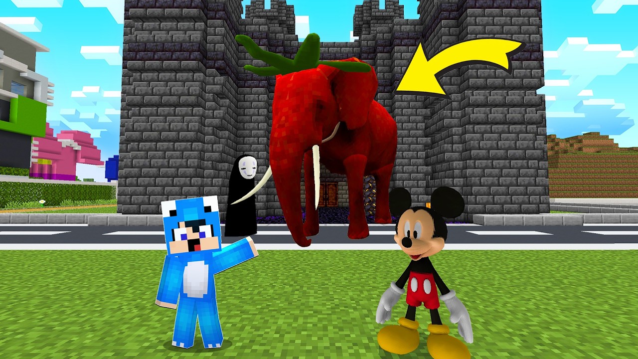 ديفور و ميكي ماوس في عالمنا و وجدنا فيل الفراولة 😱