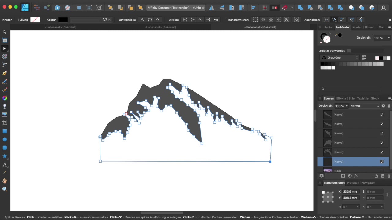 Mountain logo tutorial  step by step Affinity Designer 2021
