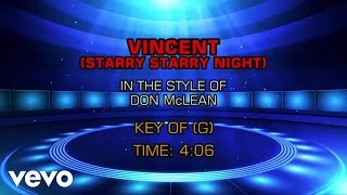 Don McLean - Vincent (Starry Starry Night) (Karaoke) chords