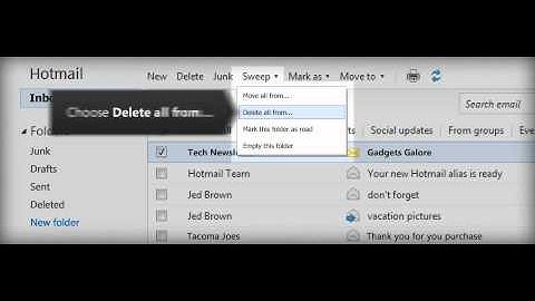 Hotmail 2011: Sweep To Delete