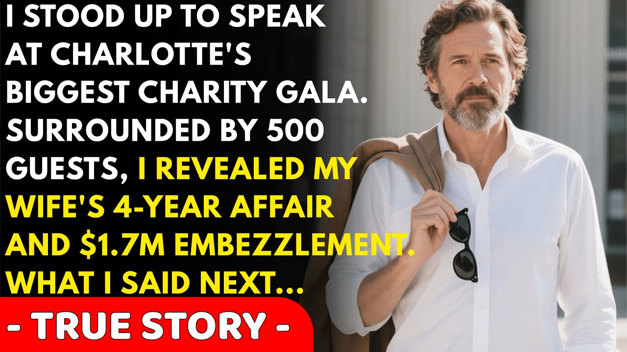 I Exposed My Wife's Affair And $1.7M Fraud At The Annual Charity Gala But When I Stood At The Mic...