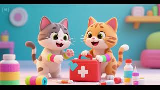 Two Kittens Play with the First Aid Kit 🐱🩹🎵