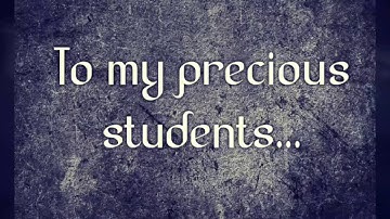 Message from a Teacher to the graduates students