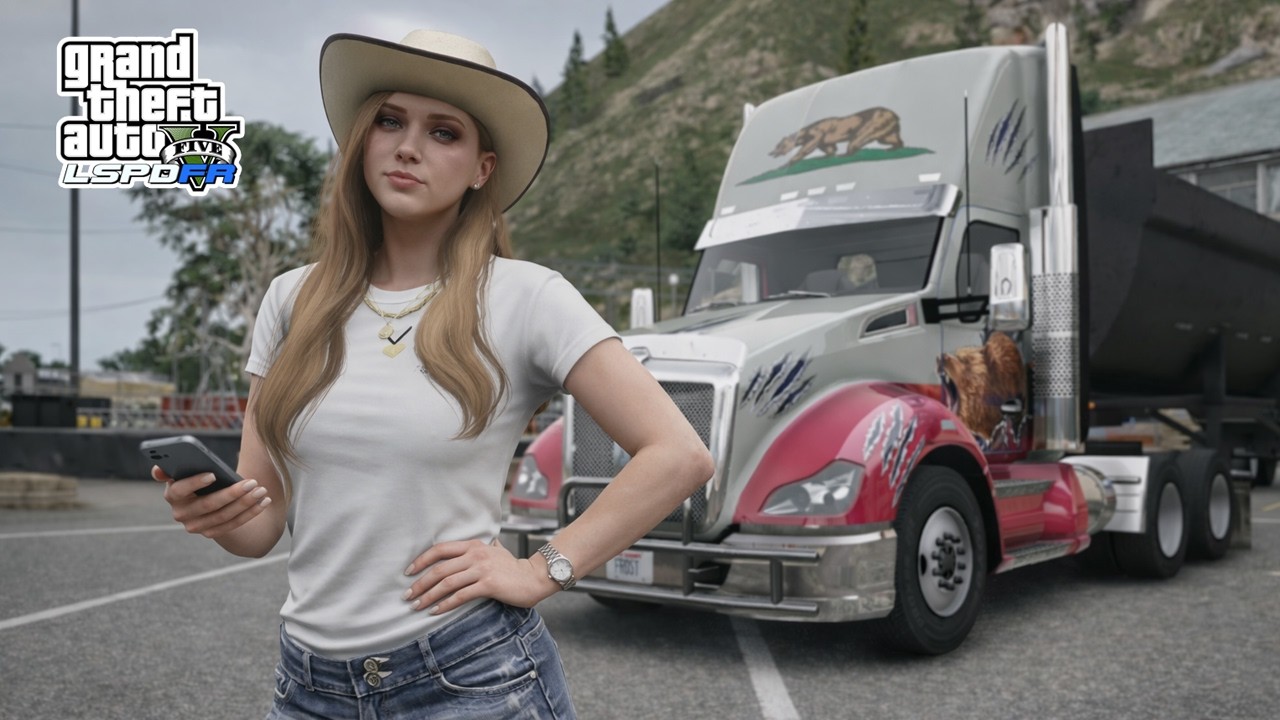 Gta 5 Female Trucker - Kenworth T680 Transport Sand & Gravel To City Construction Site1