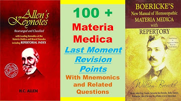 100+ Materia Medica Last Moment Revision Points | Allen