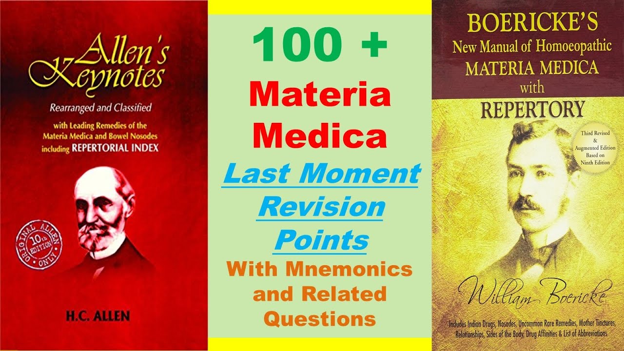 100+ Materia Medica Last Moment Revision Points | Allen's Keynotes & Boericke | AIAPGET 2020