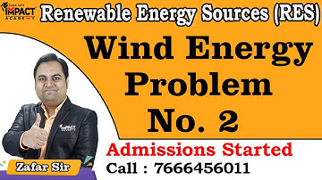Problem No. 2 on Wind Energy | Renewable Energy Sources (RES) | #engineering #gateexam2025 #2025
