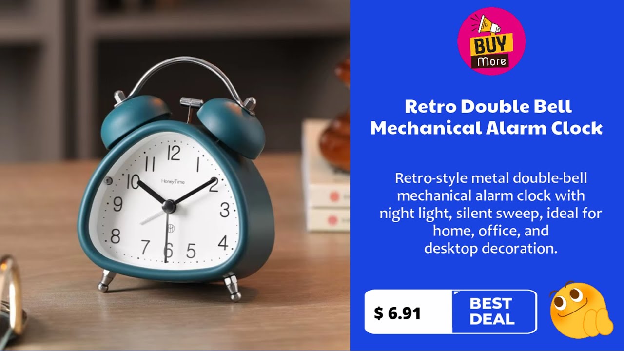Retro Double Bell Mechanical Alarm Clock combines vintage charm with reliable functionality