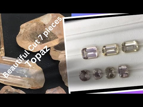 Before and After Cutting Raw Topaz | How to Facet Topaz Gemstone.?