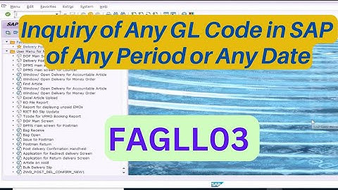 Any GL inquiry in SAP | FAGLL03