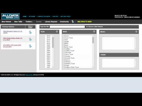 ALLDATA Repair S3000: Consejos Rápidos – Seleccionar un Vehículo