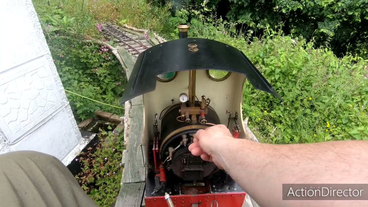 5 inch gauge narrow gauge miniature railway with Sweet Pea steam locomotive.