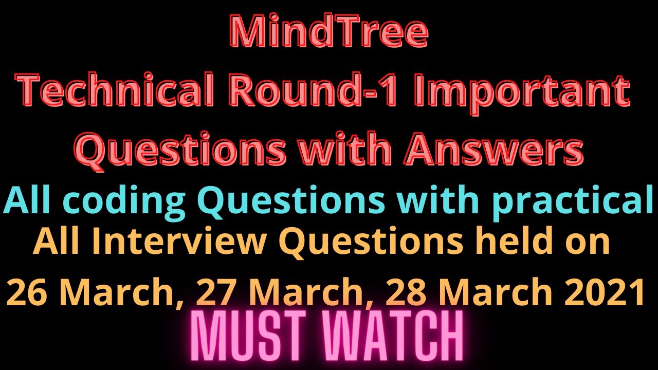 How to crack Mindtree Interview || Important Mindtree Technical Interview Questions with Answers