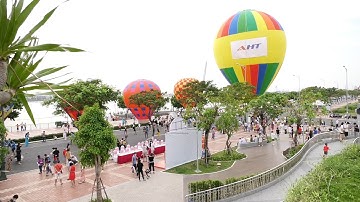 Clip siêu đẹp, cận cảnh khinh khí cầu ‘đổ bộ’ ở con đường có views toàn cảnh đẹp nhất Đà Nẵng