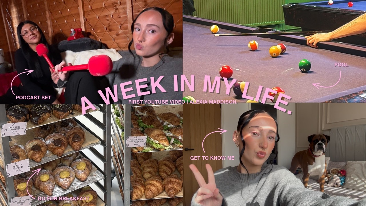 My First Vlog | Spend a couple days with me! 🎙💕🎱🥐 - YouTube