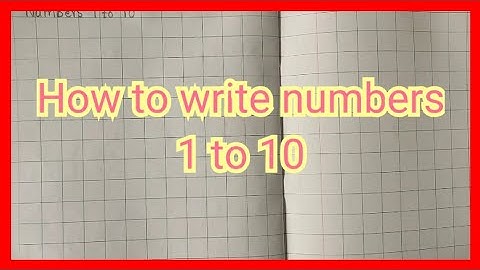 How to write numbers 1 to 10 in square book.