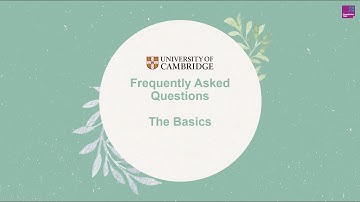 Cambridge Foundation Year Frequently Asked Questions - The Basics