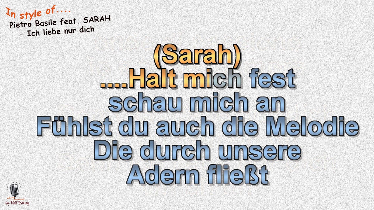 Pietro Basile Feat Sarah Ich Liebe Nur Dich