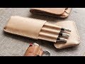 Making a Leather Pencil Case (Quietly)