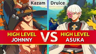 GGST ▰ Kazam (Johnny) vs Druice (Asuka). High Level Gameplay
