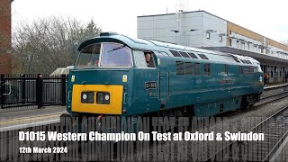 D1015 Western Champion On Test & Driver Refresher At Oxford & Swindon 12.03.24 - 4K